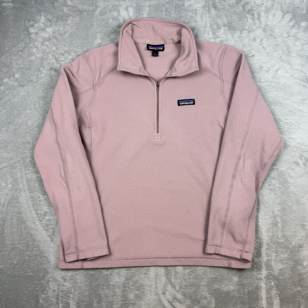 Patagonia Micro D Fleece Pullover Women’s Large Pink 1/4 Zip Outdoor